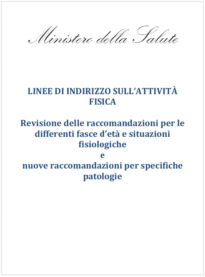Linee di indirizzo sull’attività fisica / M. Salute 2021